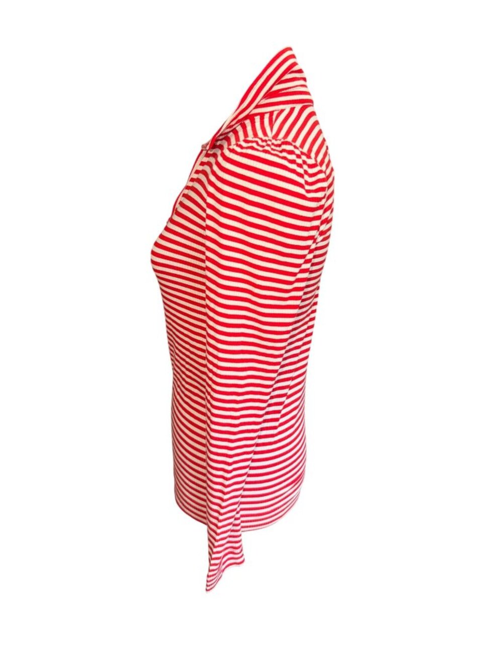 NWT LOFT Red White Striped Nautical Collar Long Sleeve Henley Casual Women Top S - Picture 5 of 9